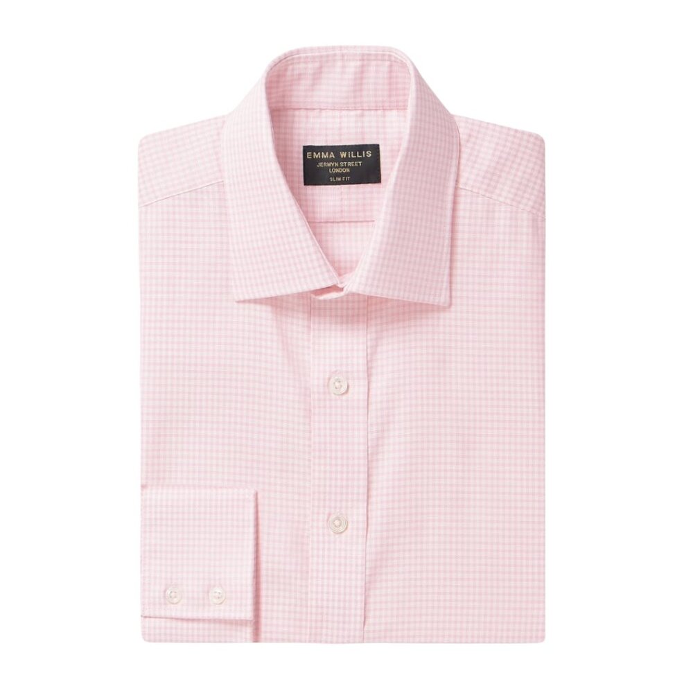 EMMA WILLIS Slim-Fit Checked Cotton Oxford Shirt Size XS NWT Made in England